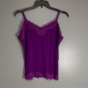 Lane Bryant Purple Lace-Trim Camisole